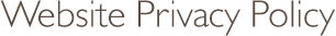 Website Privacy Policy